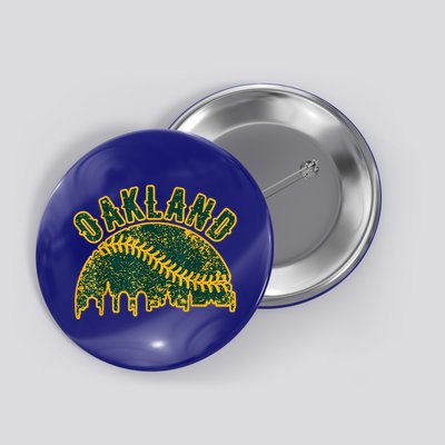 Oakland Vintage Baseball Distressed Gameday Retro Cute Gift Button
