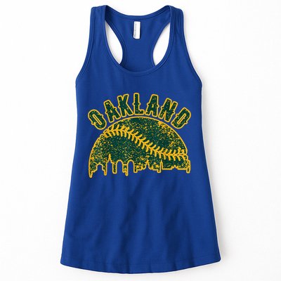 Oakland Vintage Baseball Distressed Gameday Retro Cute Gift Womens Tank Top