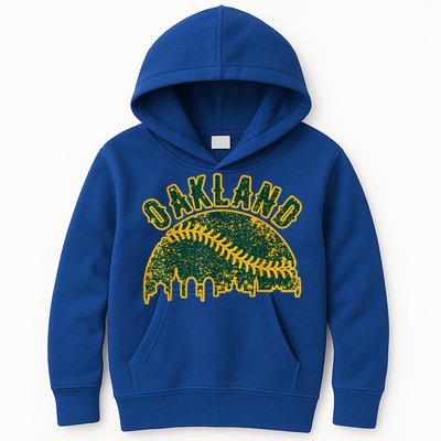 Oakland Vintage Baseball Distressed Gameday Retro Cute Gift Kids Hoodie