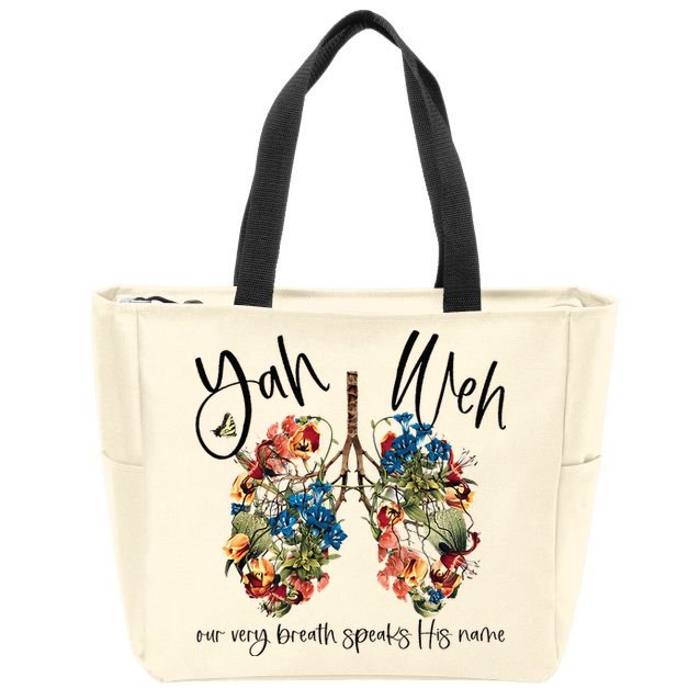 Our Very Breath Speaks His Name YHWH Christian Religious Zip Tote Bag