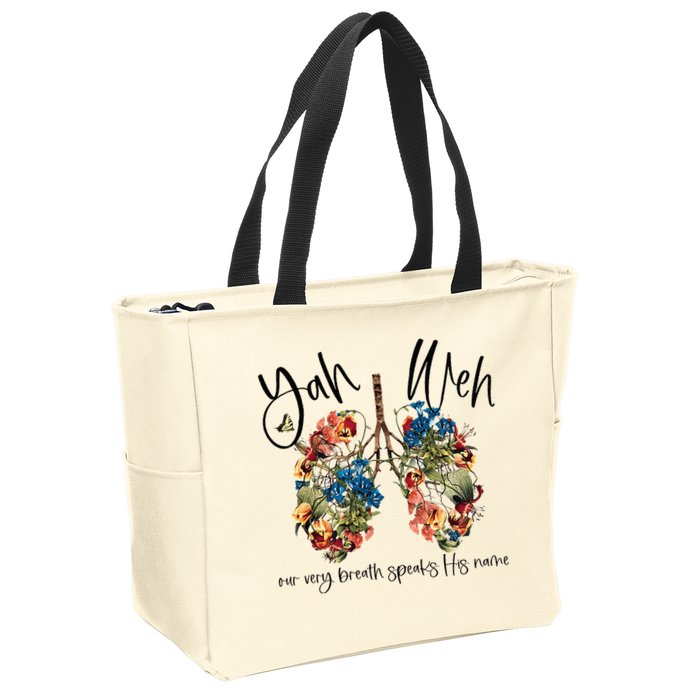 Our Very Breath Speaks His Name YHWH Christian Religious Zip Tote Bag