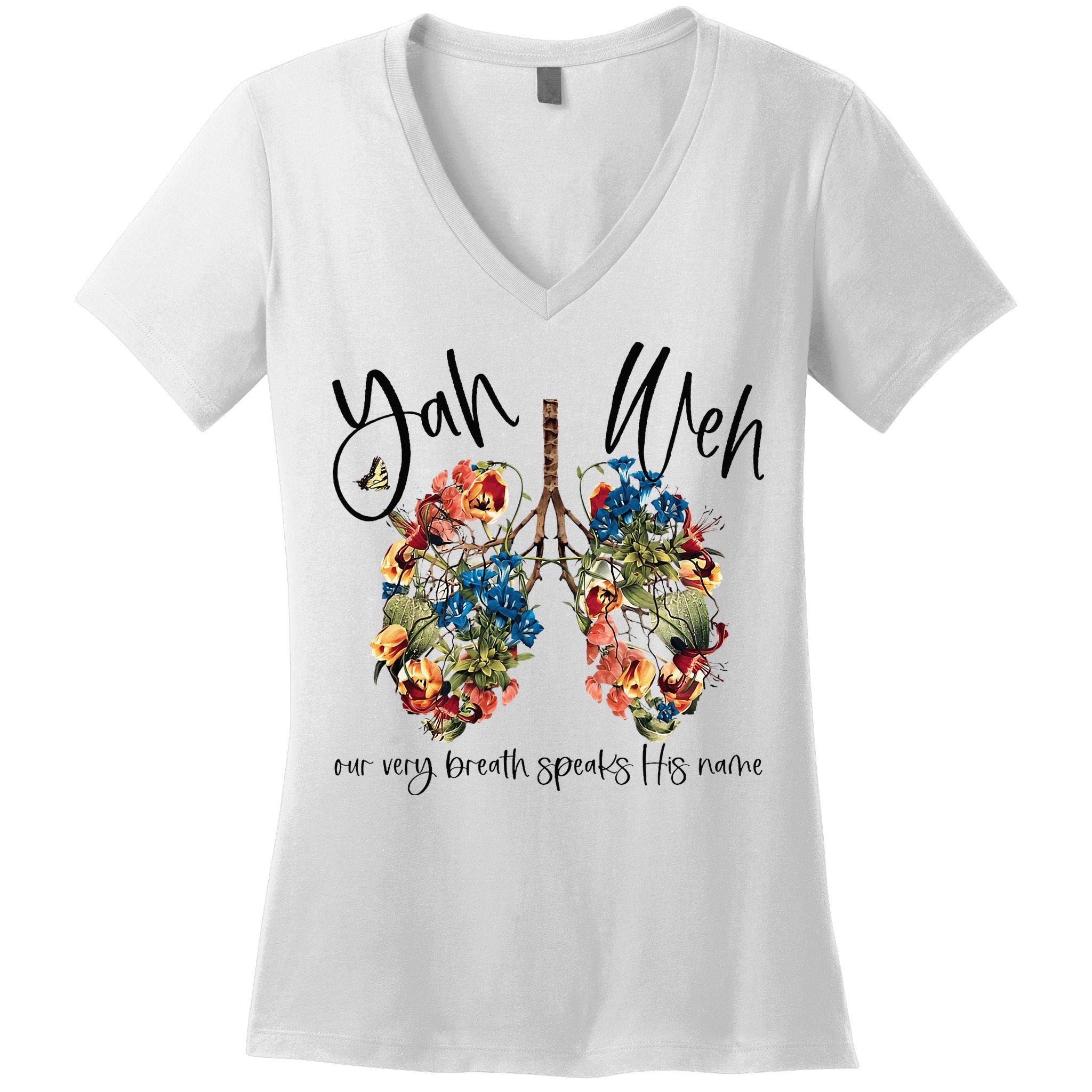 Our Very Breath Speaks His Name YHWH Christian Religious Women's V-Neck T-Shirt