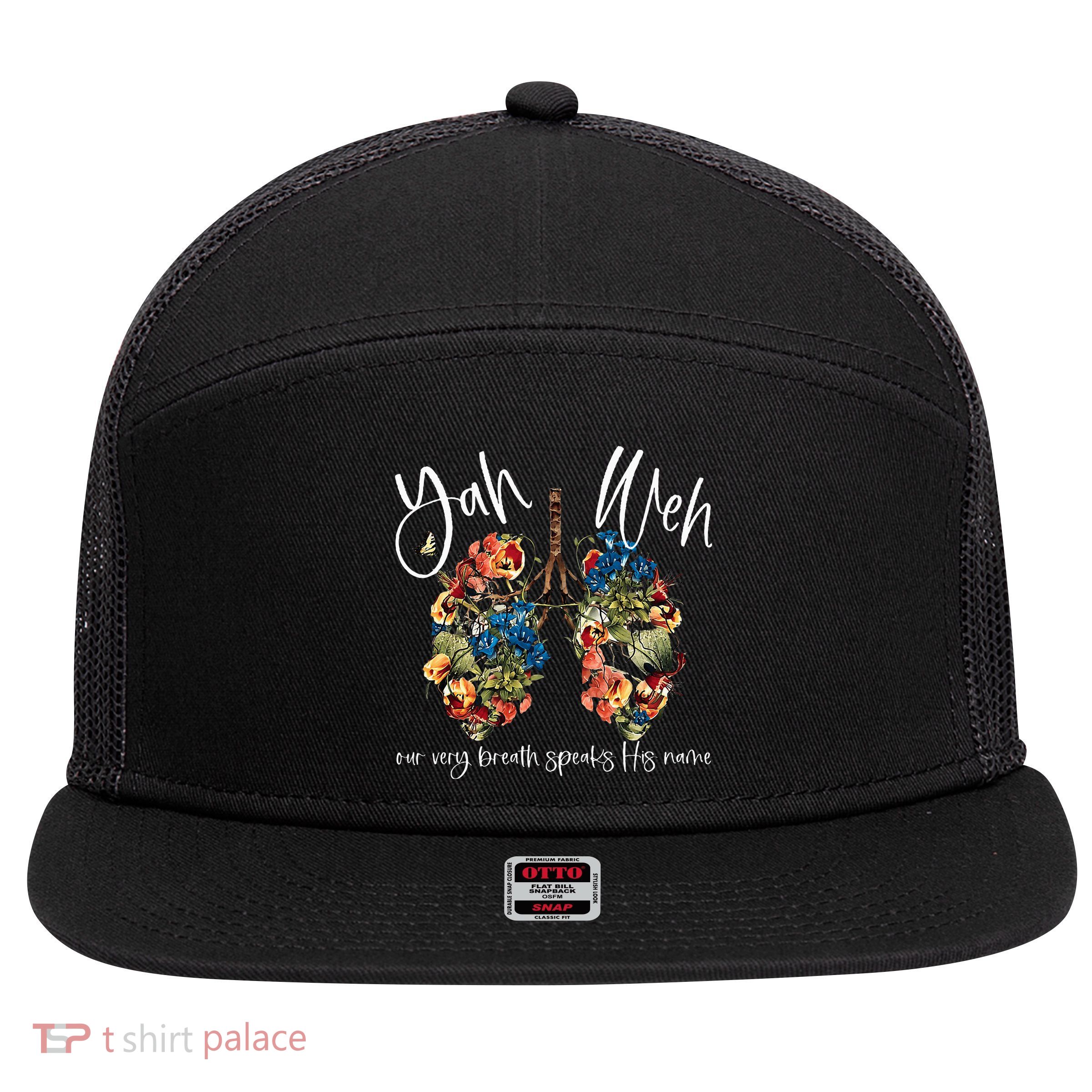Our Very Breath Speaks His Name Yhwh Christian Religious 7 Panel Mesh Trucker Snapback Hat