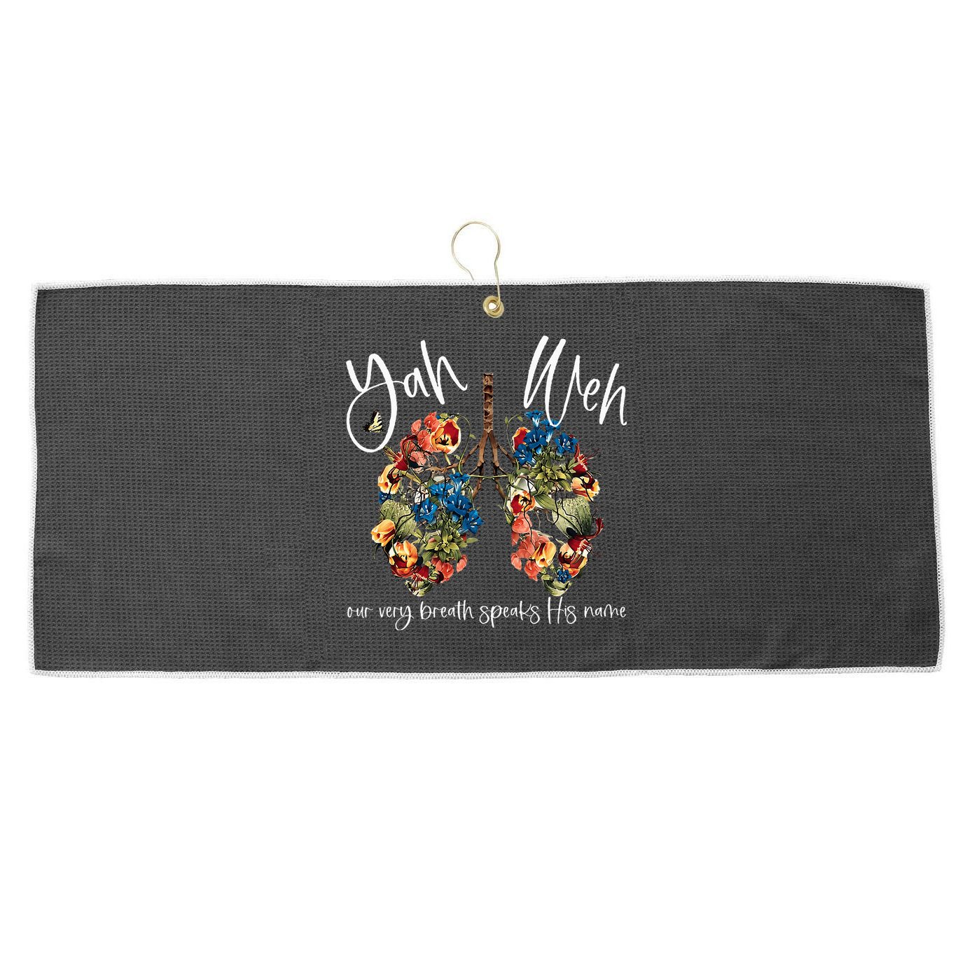 Our Very Breath Speaks His Name Yhwh Christian Religious Large Microfiber Waffle Golf Towel