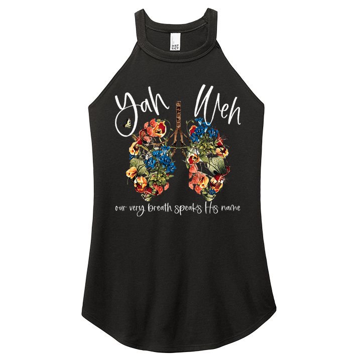 Our Very Breath Speaks His Name Yhwh Christian Religious Women's Perfect Tri Rocker Tank