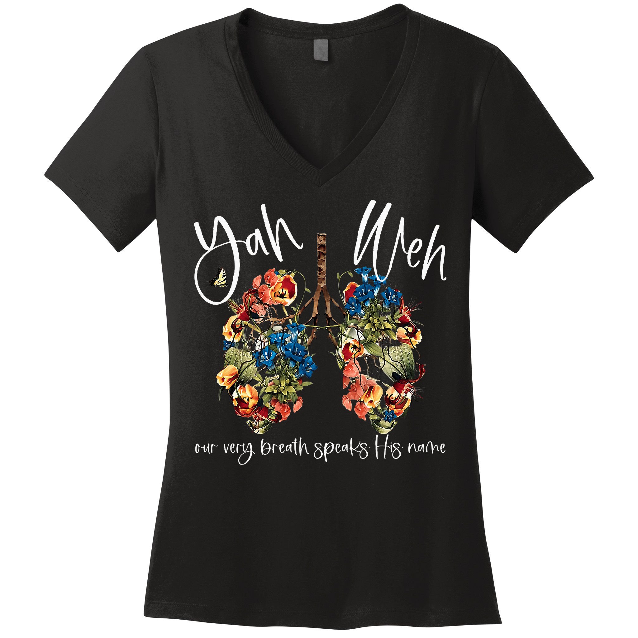 Our Very Breath Speaks His Name Yhwh Christian Religious Women's V-Neck T-Shirt