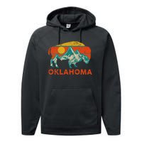 Oklahoma Vintage Bison Buffalo National Park America Souvenir Performance Fleece Hoodie