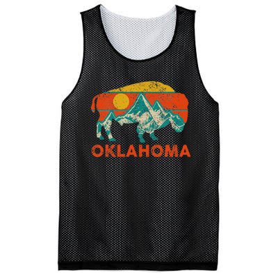 Oklahoma Vintage Bison Buffalo National Park America Souvenir Mesh Reversible Basketball Jersey Tank