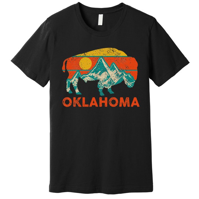 Oklahoma Vintage Bison Buffalo National Park America Souvenir Premium T-Shirt