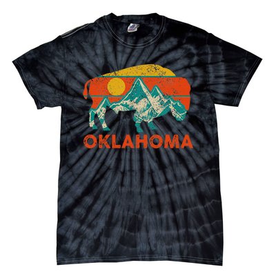 Oklahoma Vintage Bison Buffalo National Park America Souvenir Tie-Dye T-Shirt