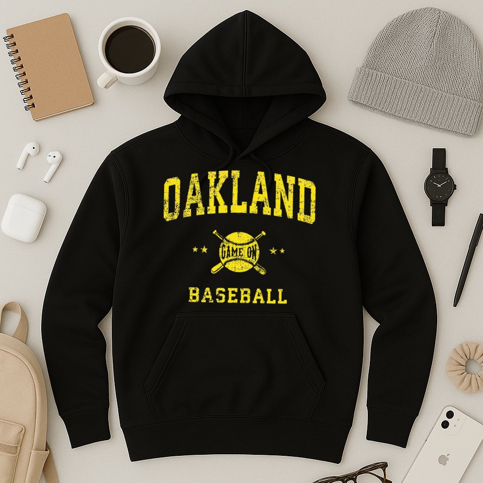 Oakland Vintage Baseball Throwback Retro Design Hoodie