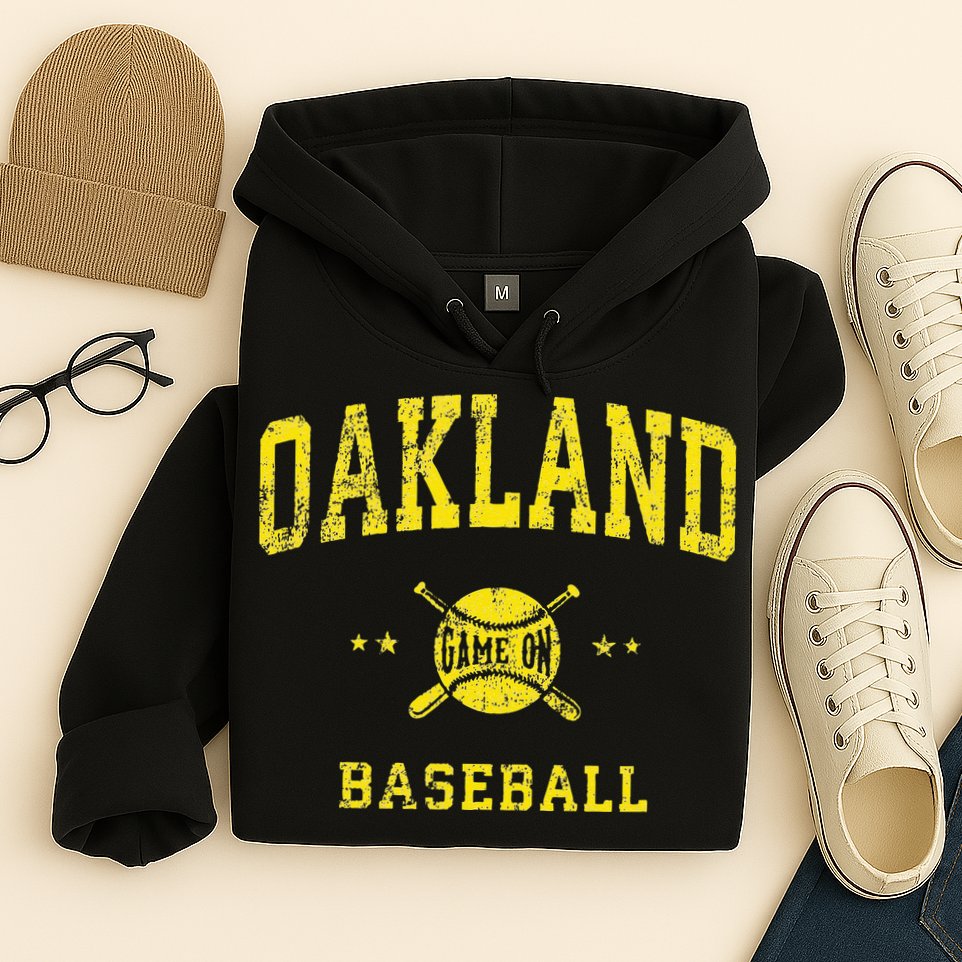 Oakland Vintage Baseball Throwback Retro Design Hoodie