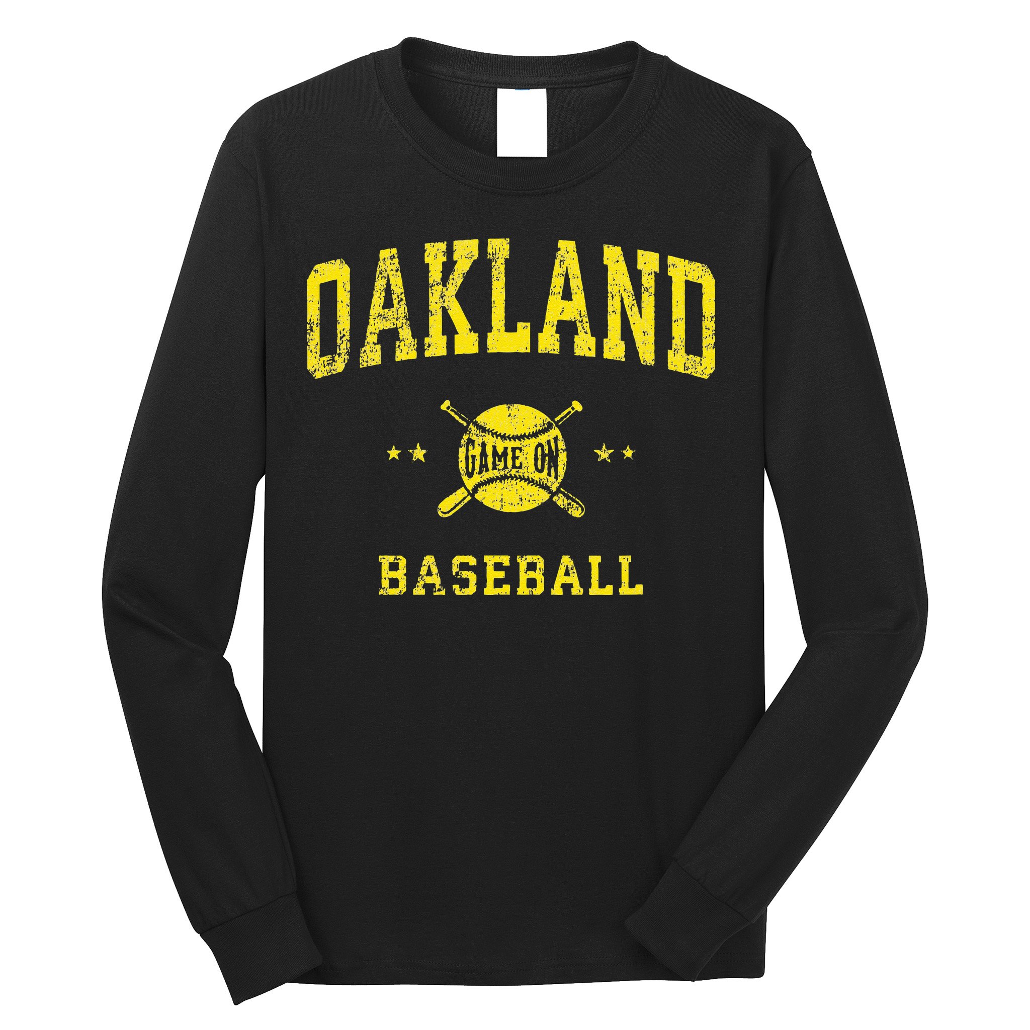 Oakland Vintage Baseball Throwback Retro Design Long Sleeve Shirt