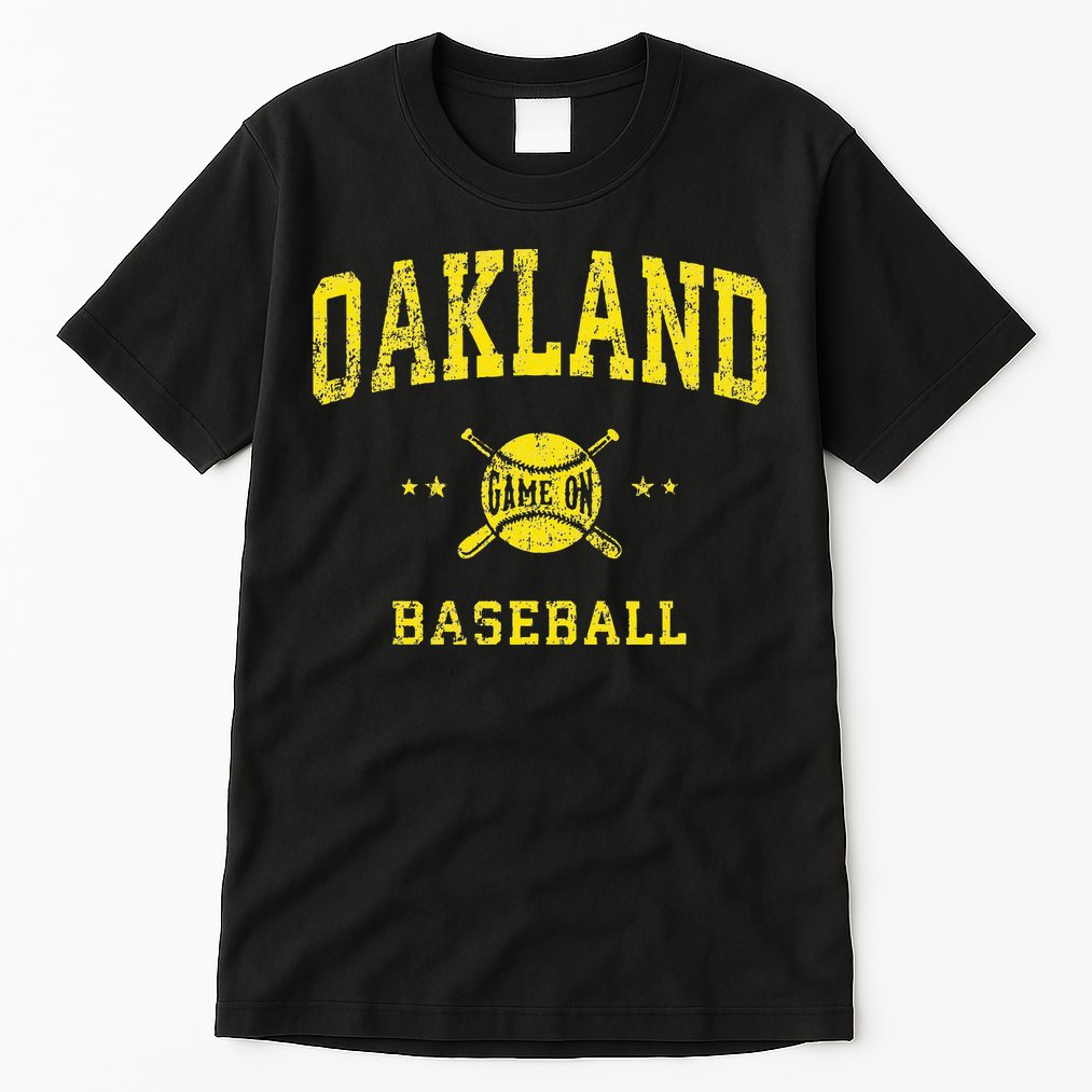 Oakland Vintage Baseball Throwback Retro Design Tall T-Shirt