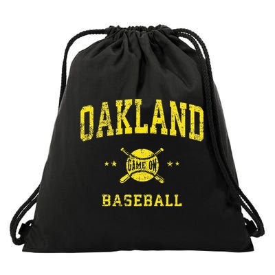 Oakland Vintage Baseball Throwback Retro Design Drawstring Bag