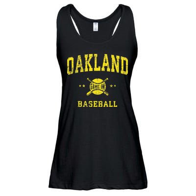 Oakland Vintage Baseball Throwback Retro Design Ladies Essential Flowy Tank