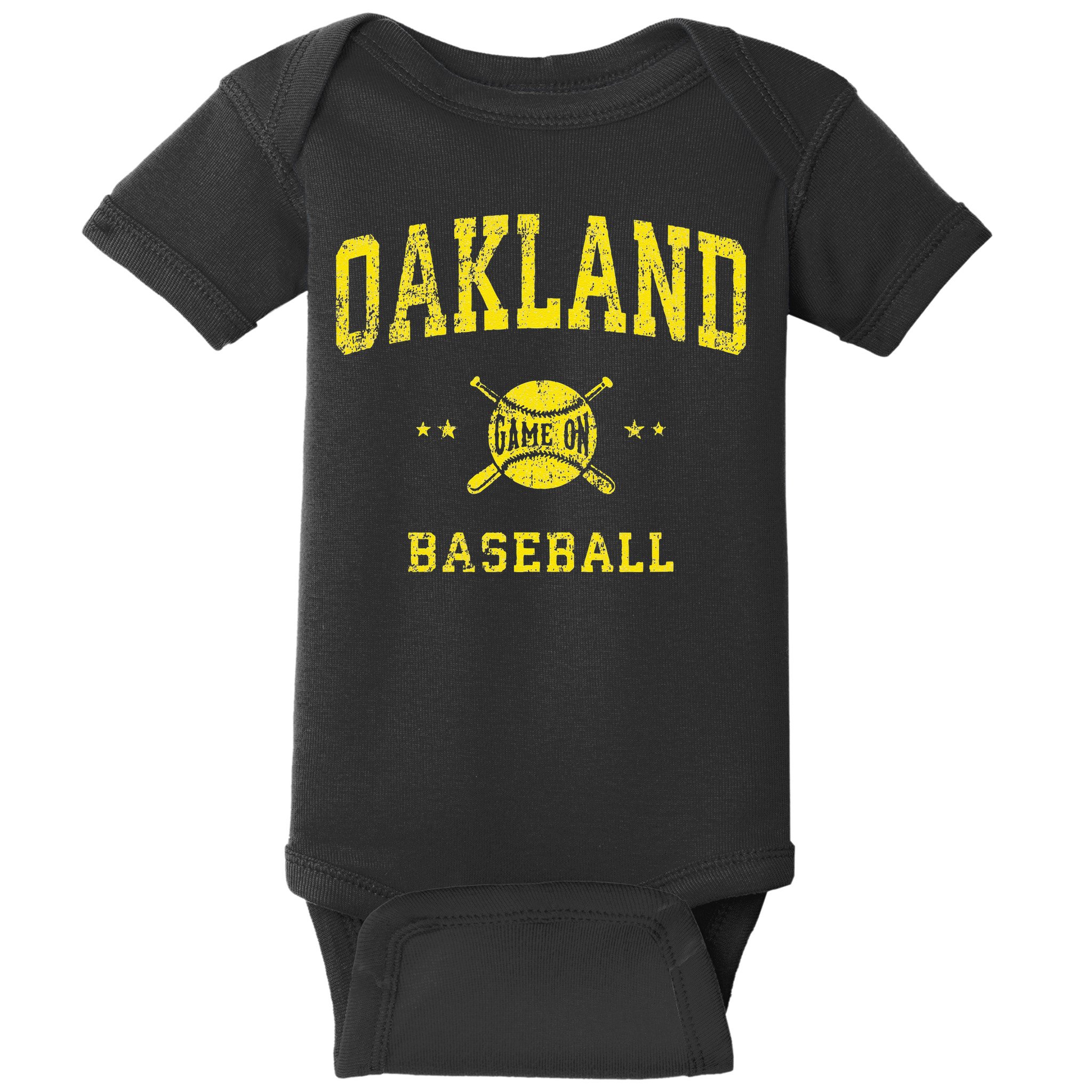 Oakland Vintage Baseball Throwback Retro Design Baby Bodysuit