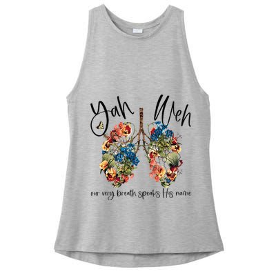 Our Very Breath Speaks His Name YHWH Christian Religious Ladies PosiCharge Tri-Blend Wicking Tank