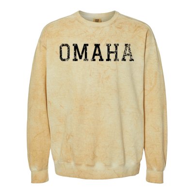 Omaha Vintage Black Text Colorblast Crewneck Sweatshirt