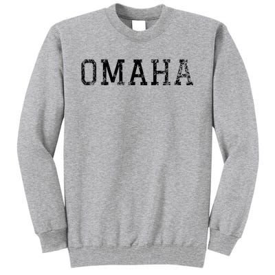 Omaha Vintage Black Text Tall Sweatshirt