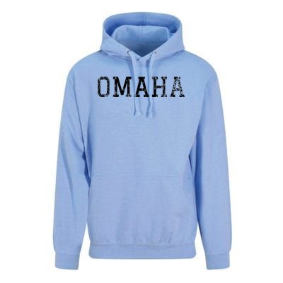 Omaha Vintage Black Text Unisex Surf Hoodie