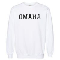 Omaha Vintage Black Text Garment-Dyed Sweatshirt