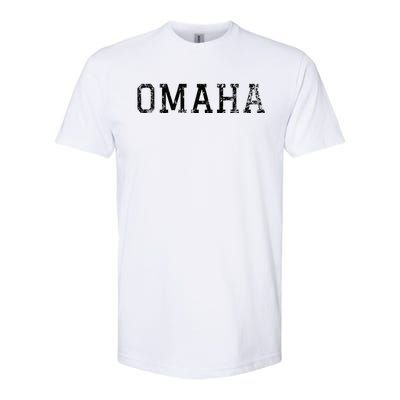 Omaha Vintage Black Text Softstyle® CVC T-Shirt