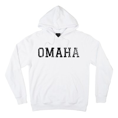 Omaha Vintage Black Text Hoodie