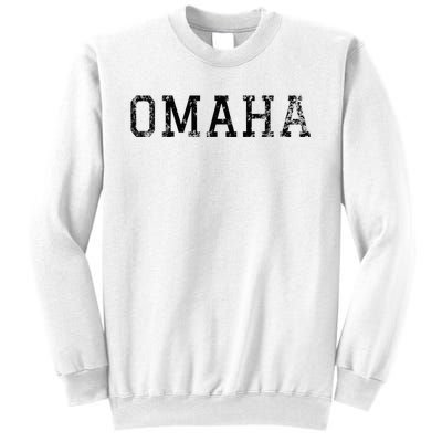 Omaha Vintage Black Text Sweatshirt