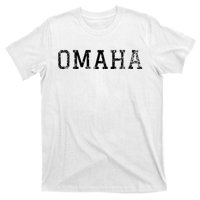 Omaha Vintage Black Text T-Shirt