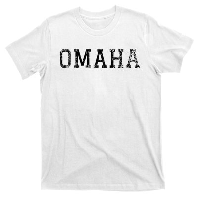 Omaha Vintage Black Text T-Shirt