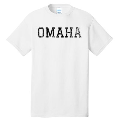 Omaha Vintage Black Text Tall T-Shirt