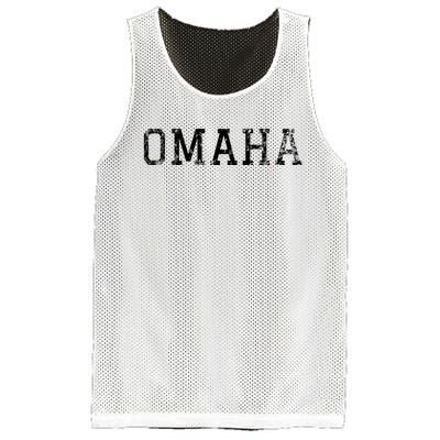 Omaha Vintage Black Text Mesh Reversible Basketball Jersey Tank