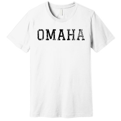 Omaha Vintage Black Text Premium T-Shirt