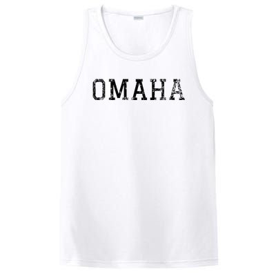 Omaha Vintage Black Text PosiCharge Competitor Tank