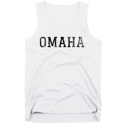 Omaha Vintage Black Text Tank Top