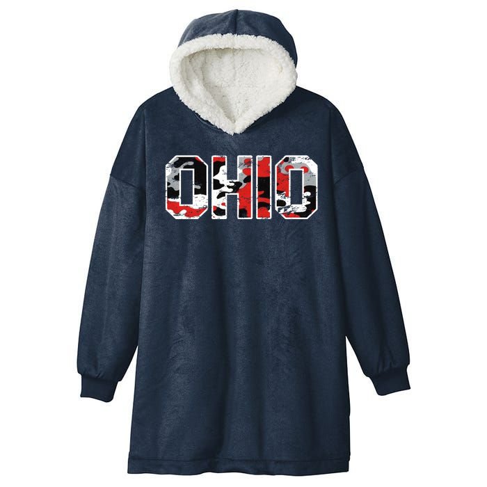 Ohio Vintage Camouflage Hooded Wearable Blanket