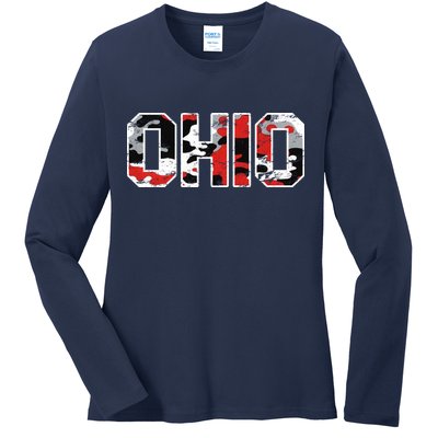 Ohio Vintage Camouflage Ladies Long Sleeve Shirt
