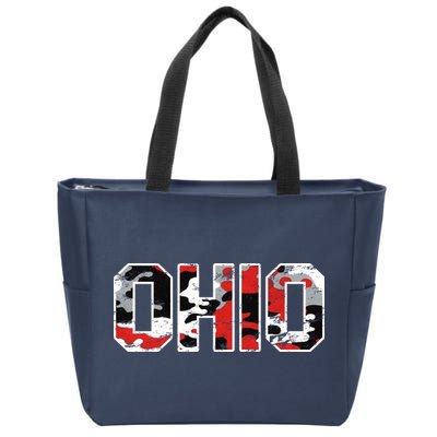 Ohio Vintage Camouflage Zip Tote Bag