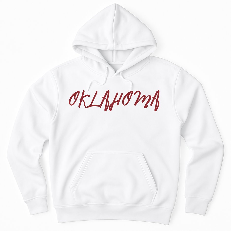 Oklahoma Vintage Cursive College Hoodie