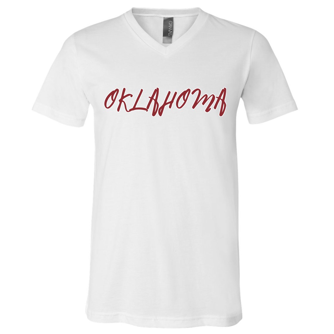 Oklahoma Vintage Cursive College V-Neck T-Shirt