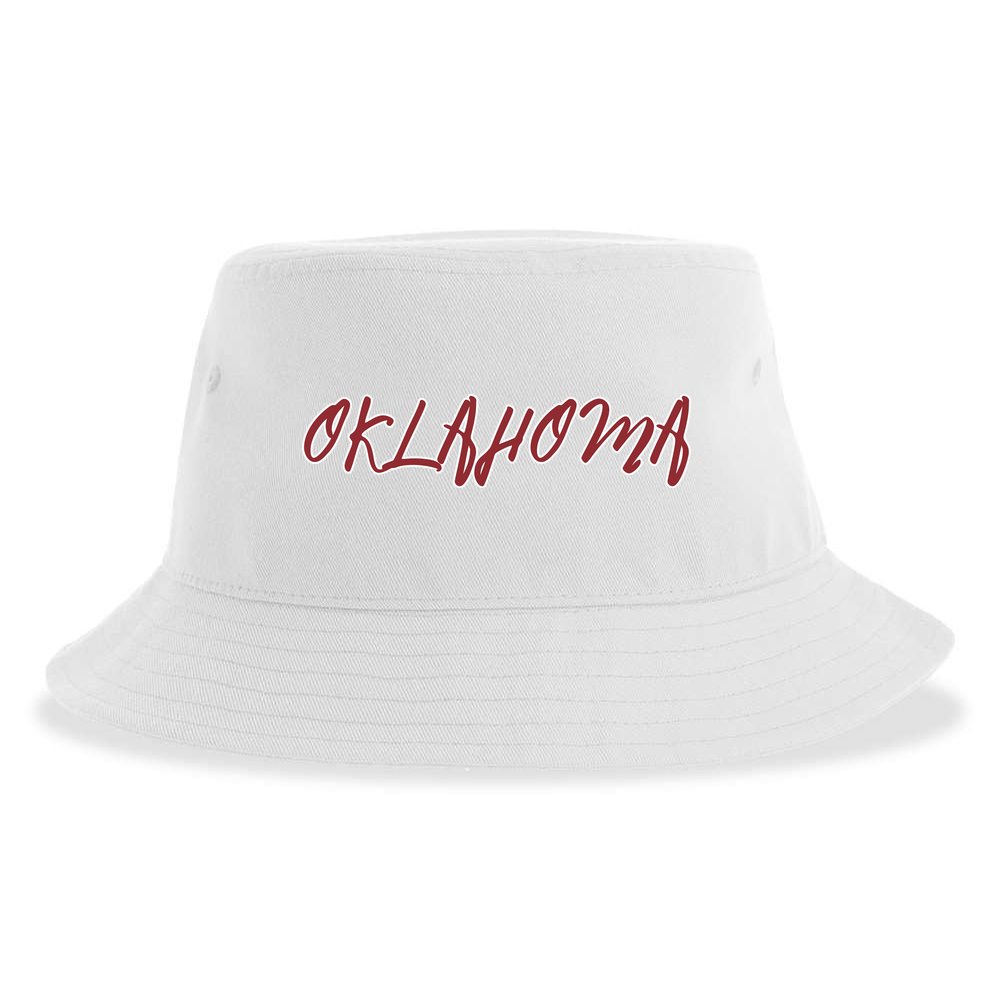 Oklahoma Vintage Cursive College Sustainable Bucket Hat
