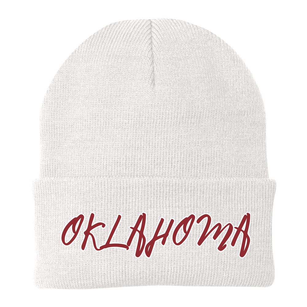Oklahoma Vintage Cursive College Beanie