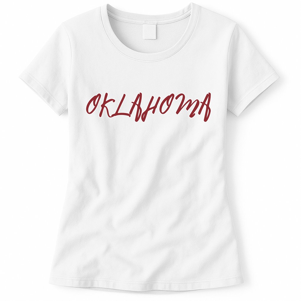Oklahoma Vintage Cursive College Womens T-Shirt