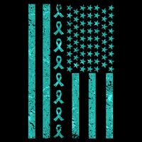 American Flag Ovarian Cancer Awareness Ribbon 16 in Basic Backpack