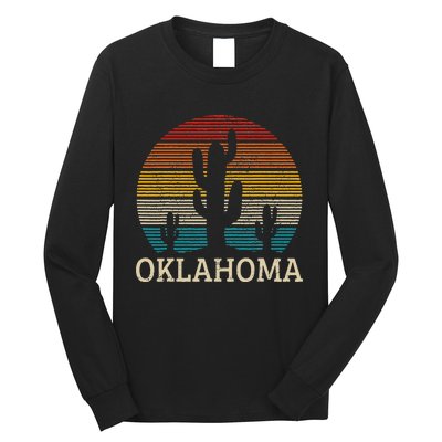 Oklahoma Vintage Cactus Desert Souvenir Gift Long Sleeve Shirt