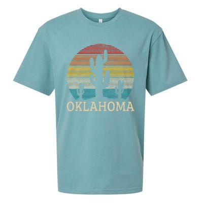 Oklahoma Vintage Cactus Desert Souvenir Gift Sueded Cloud Jersey T-Shirt