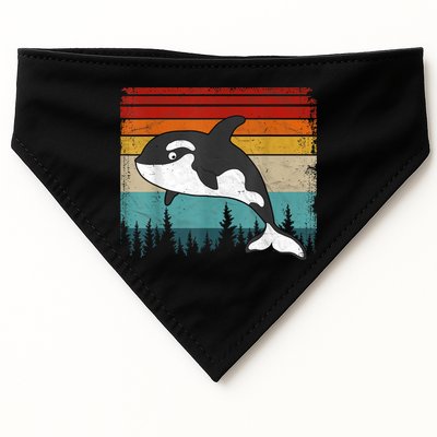 Orca Vintage Distressed Retro Style Cool Orca USA-Made Doggie Bandana