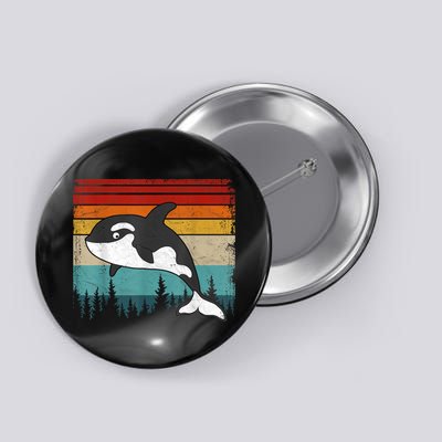 Orca Vintage Distressed Retro Style Cool Orca Button