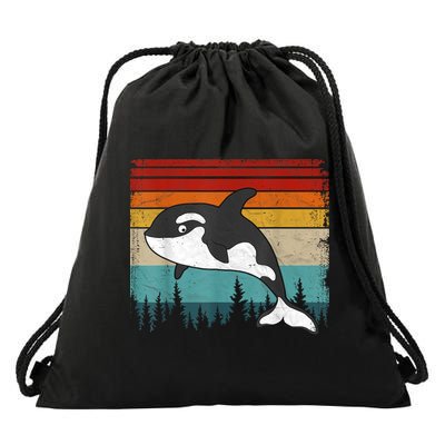 Orca Vintage Distressed Retro Style Cool Orca Drawstring Bag
